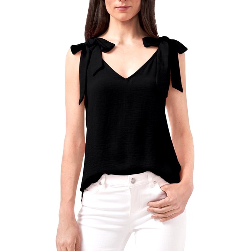 CeCe Bow Tie Shoulder V-neck Sleeveless Top (Size M) NWT